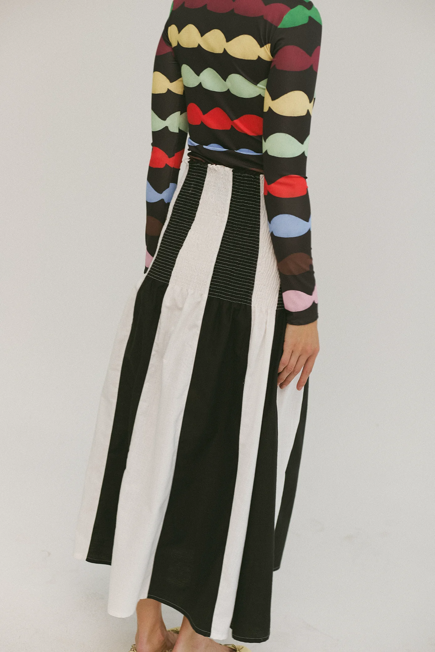 Bicolor Shirred Skirt - Image 6