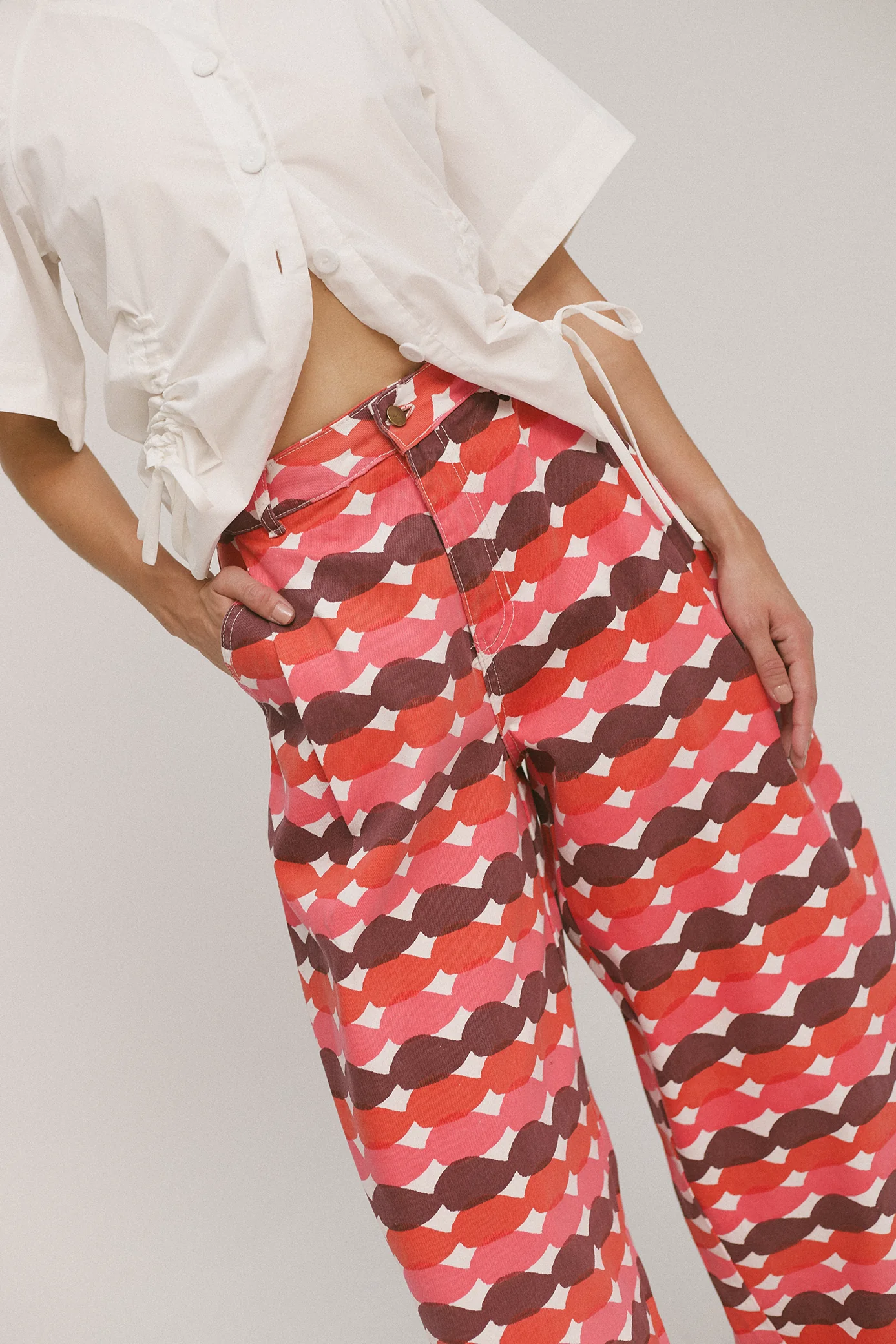 Red Glazed Balloon Jean - Image 3