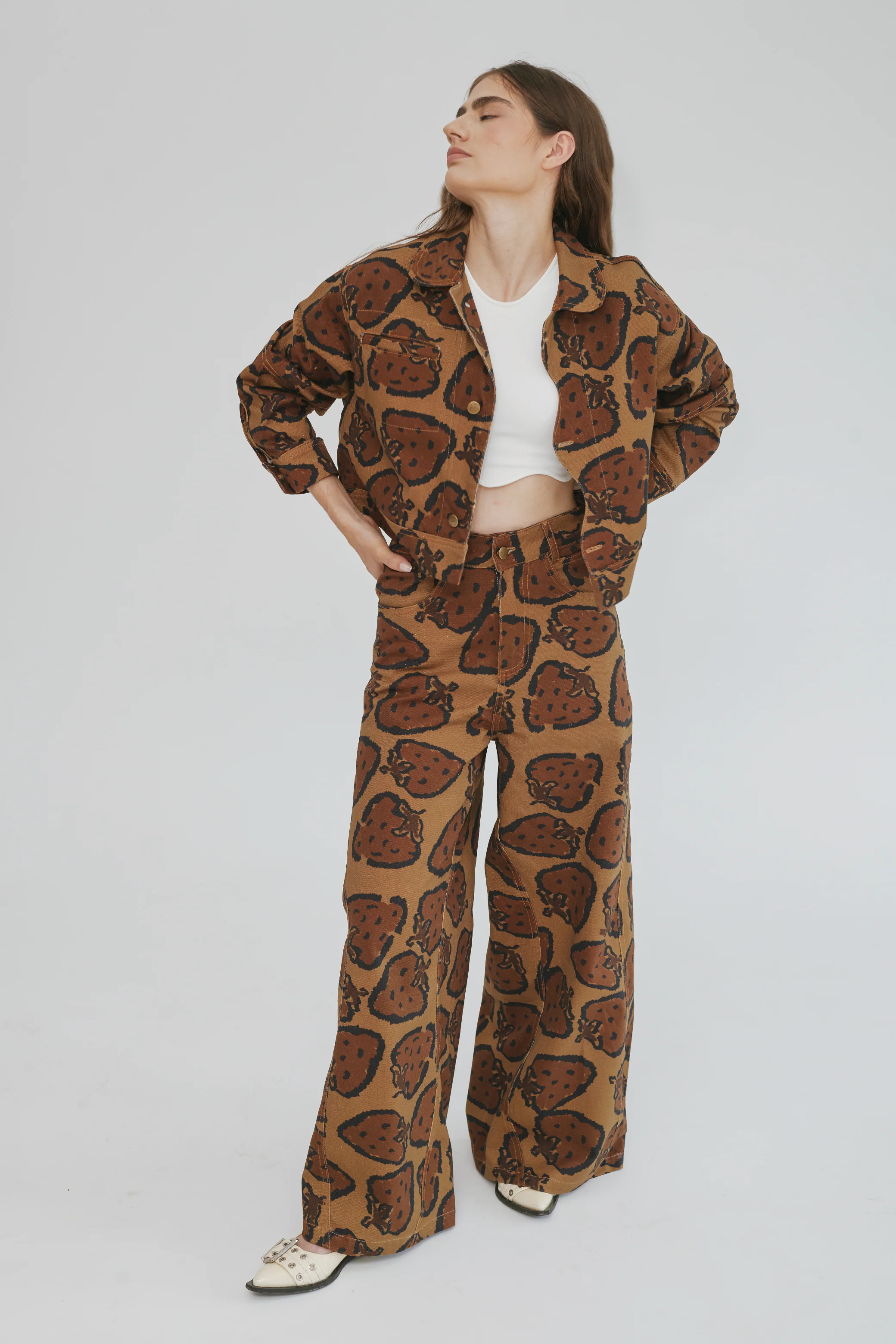 Fruit Print Fun Maxi Jeans  - Image 3