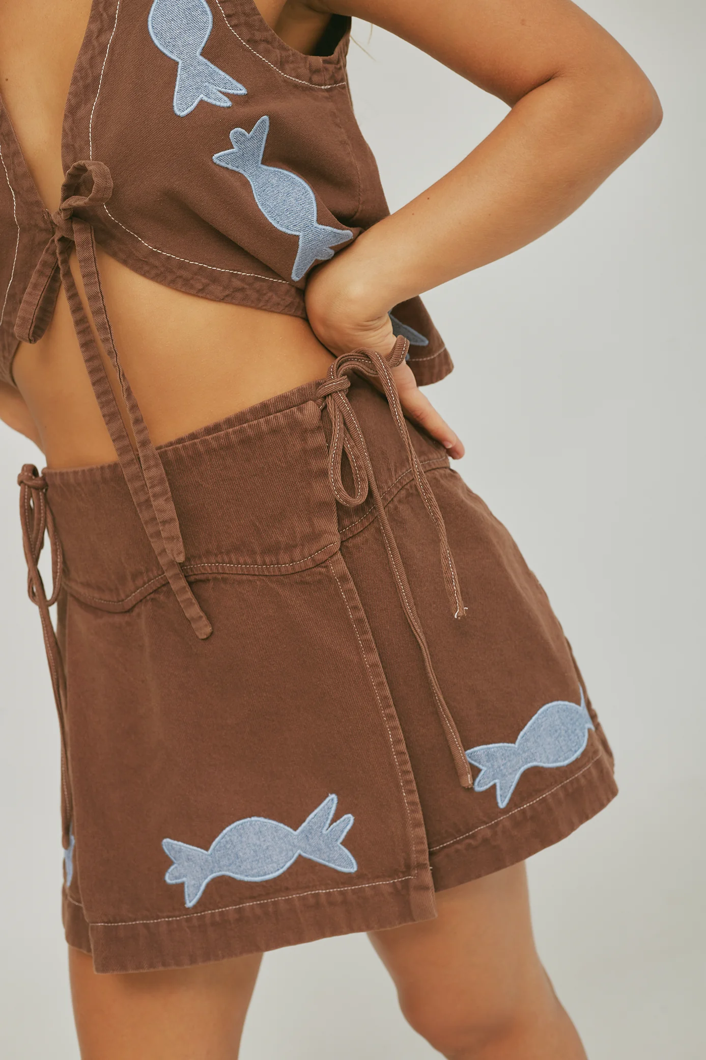 Chocolate Wrap Mini Skirt - Image 6