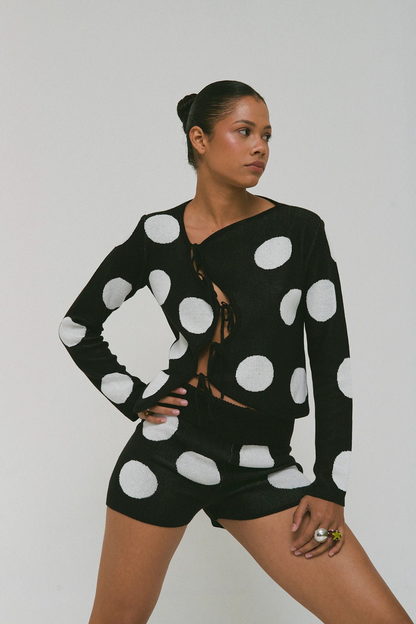 Polka Dot Stamp Mini Shorts  - Image 4