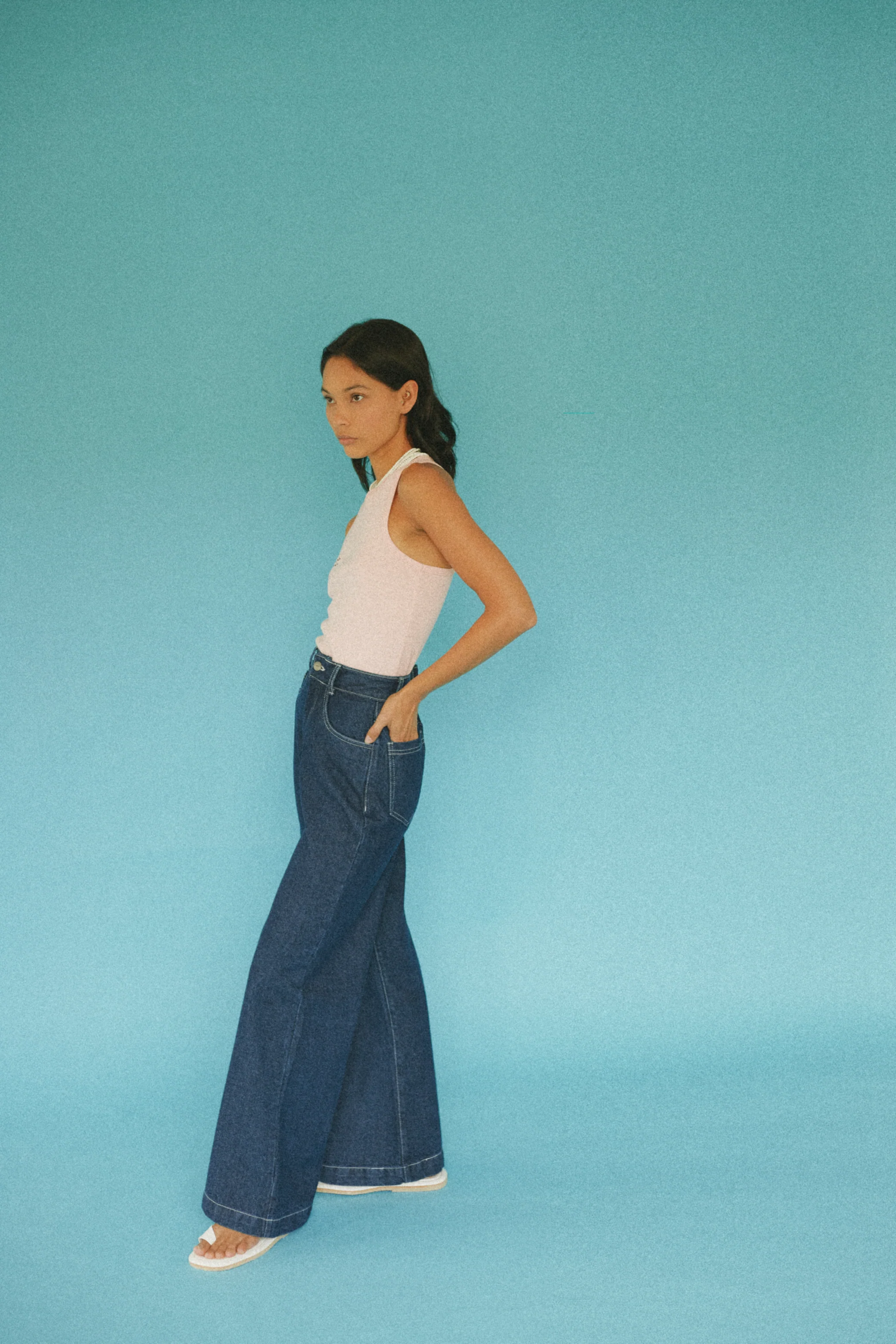 Dark Flare Mom Jeans - Image 5
