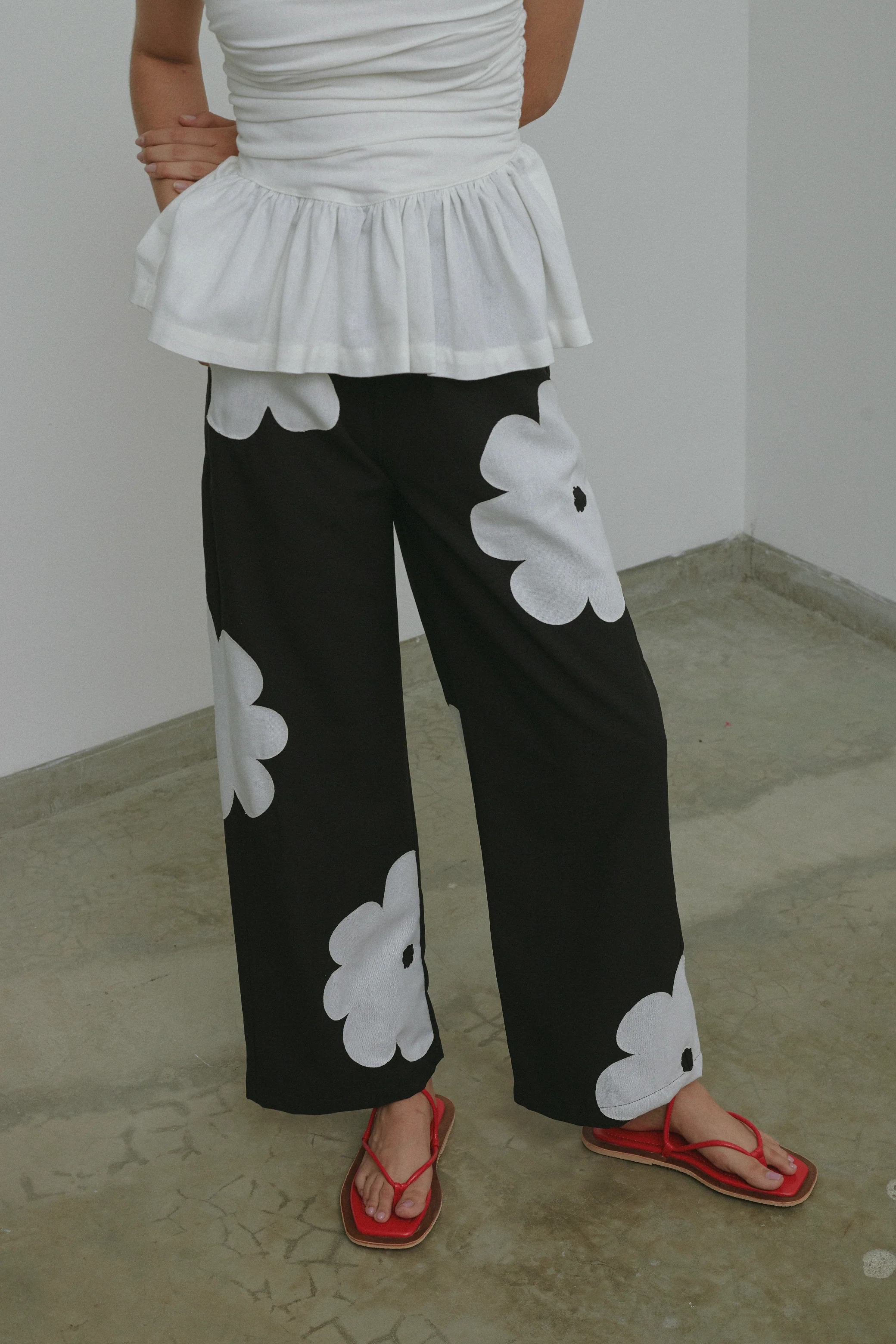 Black Flora Pants - Image 3